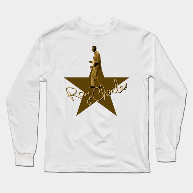 Ray Charles - Signature Long Sleeve T-Shirt by PLAYDIGITAL2020